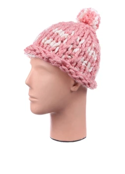 Шапка PureWool One size Розовый (SE-16126_Pink-White)