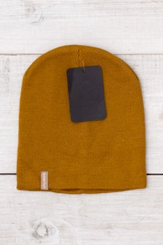 Демісезонна однотонна шапка для жінки NoBrand Універсальний Гірчичний (p-18007-212783)