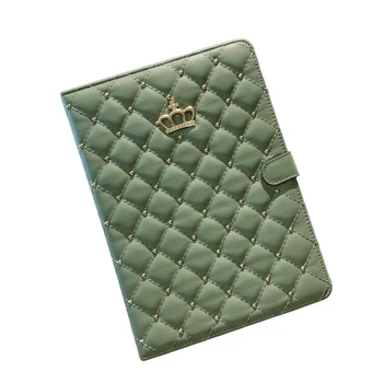 Чехол LuxuryFlip для Apple iPad 11" 2025 (A16) с короной Green