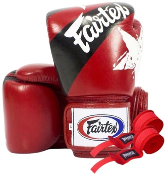 Боксерські рукавиці Fairtex BGV1 Nation Print Red 12 унцій (бинти в комплекті)