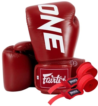 Боксерські рукавиці Fairtex BGV1-ONE (натуральна шкіра) Red 12 унцій (бинти в комплекті)