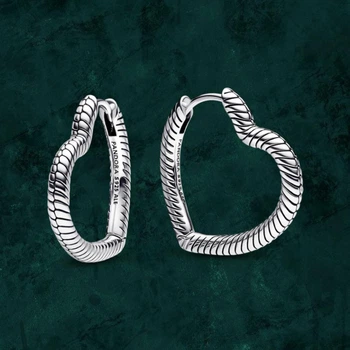 Серебряные сережки в форме сердца для бусин Pandora Пандора 292236c00