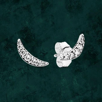 Серебряные сережки "Сияющий полумесяц" Pandora (Пандора) 297569cz