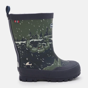 Детские утепленные резиновые сапоги для мальчика Viking Jolly Print Warm 1-12320-591 23 Синие (7054977726770)