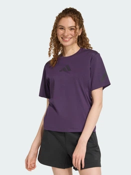 Футболка бавовняна жіноча Adidas W Z.N.E. Tee JW7754 L Фіолетова (4068808987707)