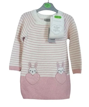 Теплое платье с колготами Primark для девочки 86 92
