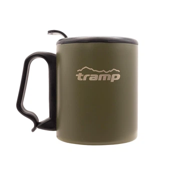 Термокружка с крышкой поилкой и защелкой 350мл Tramp UTRC-020-olive