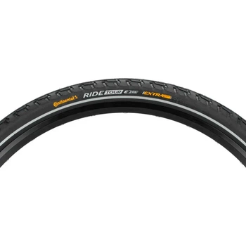 Велопокрышка 28x1 3/8x1 5/8 Continental RIDE Tour Reflex с защитой от проколов Светоотражающая полоса 37-622 Wire 690г черная (101156)