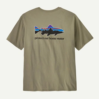 Футболка чоловіча бавовняна Patagonia Men's Home Water Trout Organic T-Shirt XL Хакі (25837032)