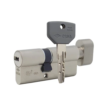 Цилиндр CISA ASIX P8 75T (30*45T) никель матовый 3 ключ