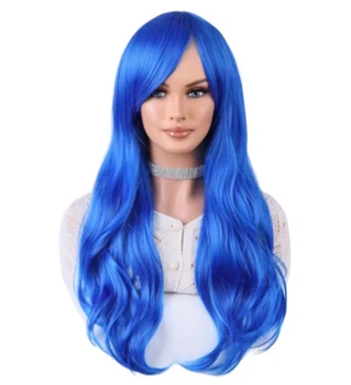 Перука синя довга косплей VC wig-8836
