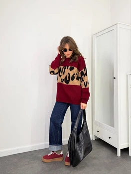 Женский джемпер Fashion 9BE_1369Bordo M Бордовый (2000000947129)