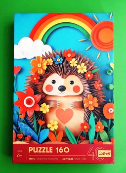 Пазли Trefl 160шт (40046) 40 річний ювілей Трефл/Мистецтво з паперу: маленький їжачок