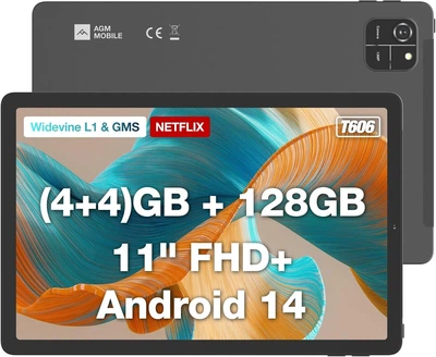Планшет 11" AGM PAD T1 4+4/128Gb LTE 2-SIM 8 ядер Android 14 8000 mAh