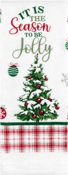Набор 2 хлопковых полотенца ARDESTO для кухни 38х63 см Christmas Tree зеленый (ART3863HT)