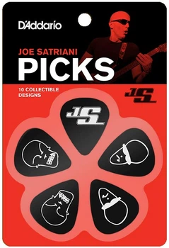 Набір іменних медіаторів D'Addario PW1CBK4-10JS Joe Satriani Medium