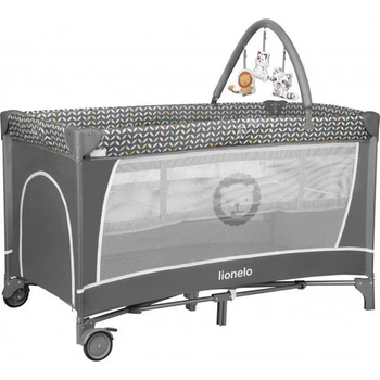 Кроватка-манеж Lionelo Flower Grey Scandi 84 х 125 х 41 см - сірий