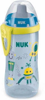 Поїльник Nuk First Choice Flexi Cup із силіконовою трубочкою 300 мл Бірюзовий з жовтим (4008600400448)