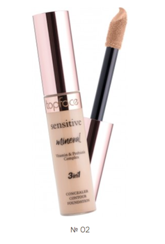 002 Консилер Topface Sensitive Mineral 3 in 1 Concealer - PT471