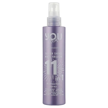 Багатофункціональний засіб для блондинок 11 в 1 YouLook multiaction spray 11in1 Silver Shine Anti Yellow , 200 мл