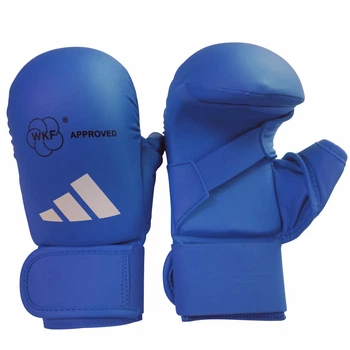 Рукавички для карате із захистом великого пальця з ліцензією WKF синій | ADIDAS 661.23 S