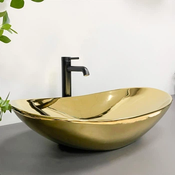 Умывальник (раковина) VBI TURIN GOLD GLOSSY накладной