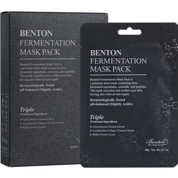 Набір масок з ферментованими компонентами і пептидами Benton Fermentation Mask Pack, 10 шт по 20 мл
