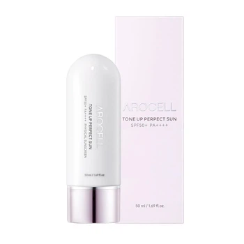 Сонцезахисний крем з ефектом освітлення тону Arocell Tone Up Perfect Sun SPF 50+, 50 г