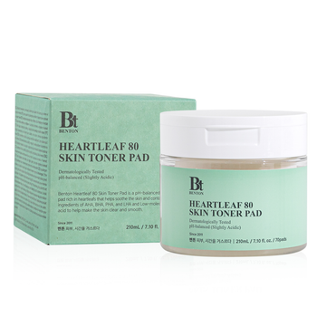 Двосторонні пілінг-диски з екстрактом хауттюйнії Benton Heartleaf Skin Toner Pad, 70 шт