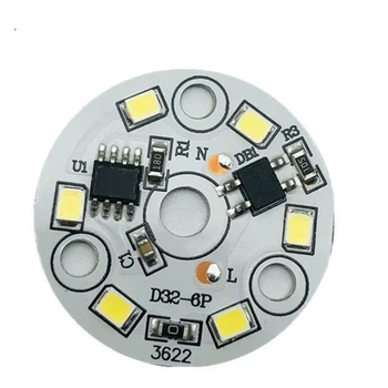 LED-модуль світлодіодний 5Вт, 32мм AC220В плата для ремонту ламп 5Вт, теплий білий