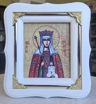 Икона Святая преподобная Ангелина малый формат 19*17, сюжет 10*12 (2642)