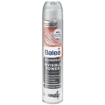 Лак для волосся Balea Invisible Power №4 з UV-захистом і невидимою фіксацією на 48 годин, 300 мл