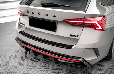 Диффузор заднего бампера для Skoda Octavia 4 A8 2020+, черный глянец