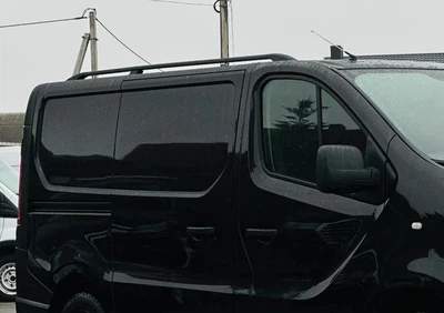 Рейлинги черные для Renault Trafic (2015-), короткие, чугунные ножки для рейлингов Trafic, аксессуары Trafic