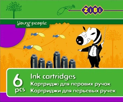 Набор капсул c чернилами, для перьевых ручек, фиолетовый, ZiBi, ZB.2272-05, 227205