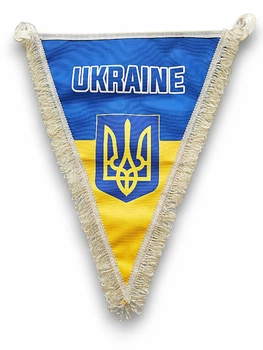 Вымпел Avtoaks "Ukraine" с гербом и белой бахромой