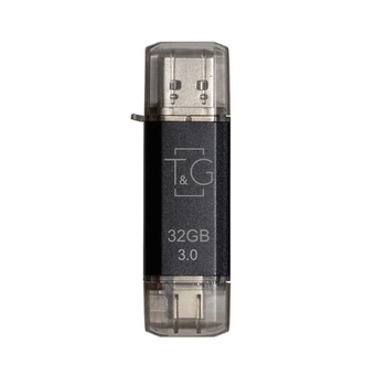 USB флеш T&G 009 Star Series 32GB USB Type-A/USB Type-C USB 3.0 Black (TG009TC-32GBK3)