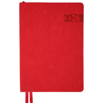 Ежедневник А5 Leo Planner датированный 2026 "Boss", мягкий, красный, 368 страниц