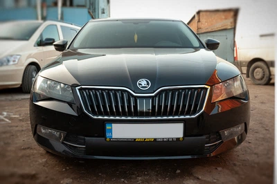 Skoda Superb 2015-2024 матова зимова накладка на нижні ґрати