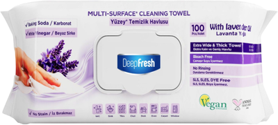 Серветки вологі DeepFresh для очищення поверхонь Lavanda 100 шт (8681554633474)