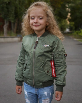Бомбер MA-1 дівочий хакі 116 см