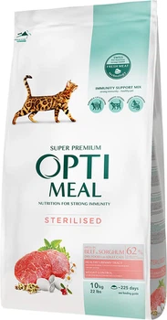 Сухий корм для стерилізованих кішок Optimeal Cat Adult Sterilised Beef з яловичиною 10 кг