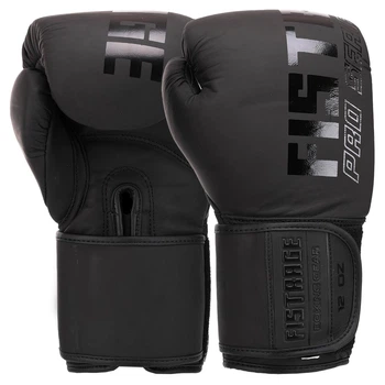 Рукавички боксерські чорні шкіряні Fistrage Black Edition 8433 розмір 10 унцій Black