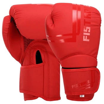 Рукавички червоні боксерські на липучці Firstrage Fight Gear 4276 розмір 14 унцій
