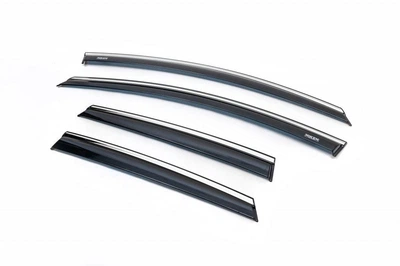 Ветровики с хромированной полоской HB/SD (4 шт, Niken) для Opel Astra J (2009-2015)