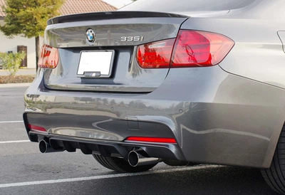 Дифузор заднього бампера для BMW 3 F30/F31/F34 M-Performance 2012-2019, чорний глянець V2