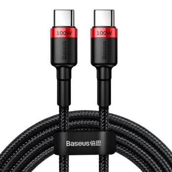 Кабель Baseus Cafule PD2.0 100W flash charging Type-C For Type-C cable (20V 5A)2m Red+Black (CATKLF-AL91)