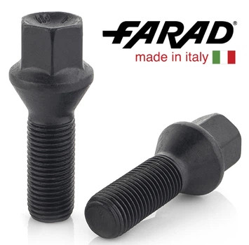 Болты колесные M14x1,5x33; Конус, Черный мат, ключ 17, Farad bk585 - шт.