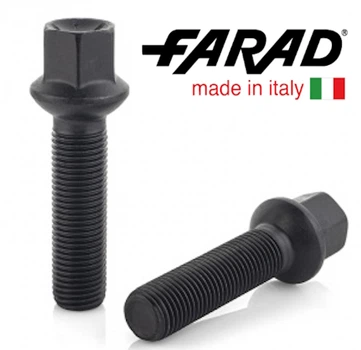 Болты колесные M14x1,25x40; Сфера, Черный мат, ключ 17, Farad bk557 - шт.