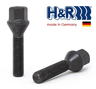 Болты колесные M12x1,5x45; Конус, Черный мат, ключ 17, H&R bk268 - шт.